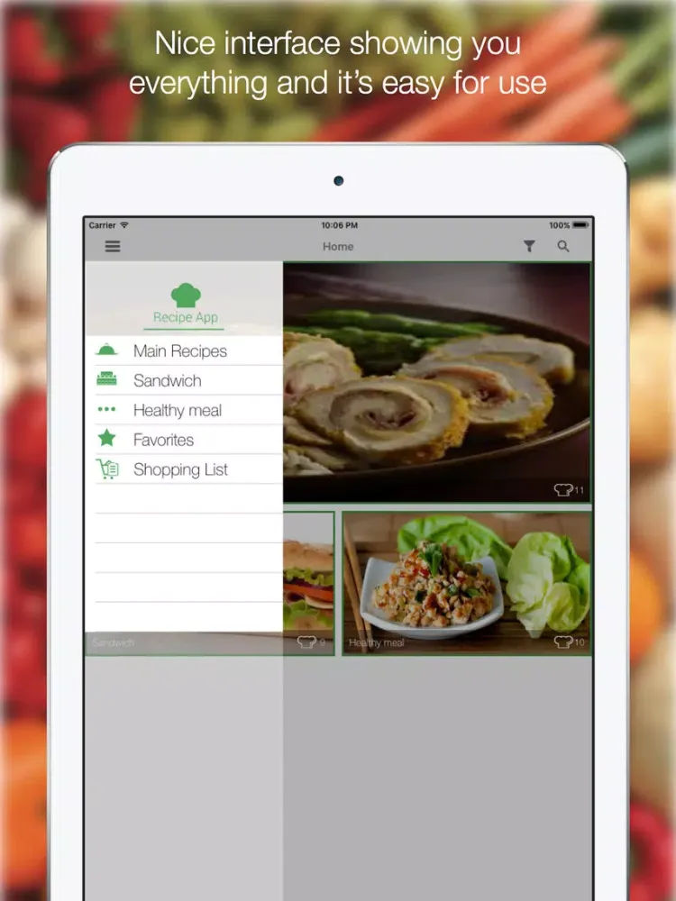 Скриншоты Meal Recipes - Find All The Delicious Recpies - Sandwich and Health Meal Recipes iPad 
