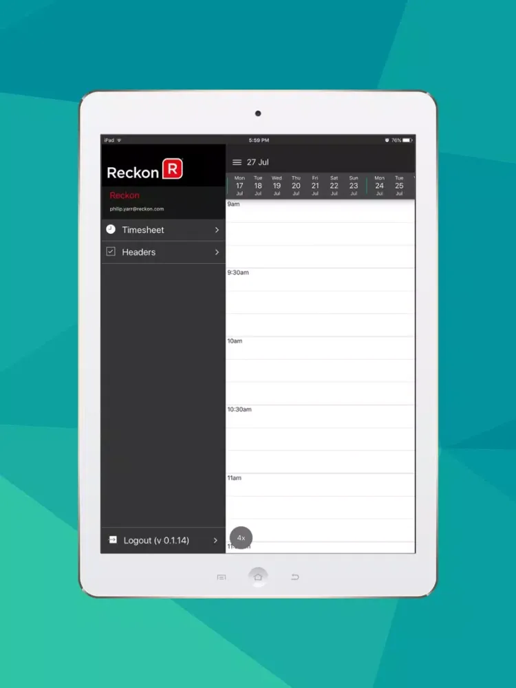 Capturas de pantalla de Reckon APS Timesheets iPad 