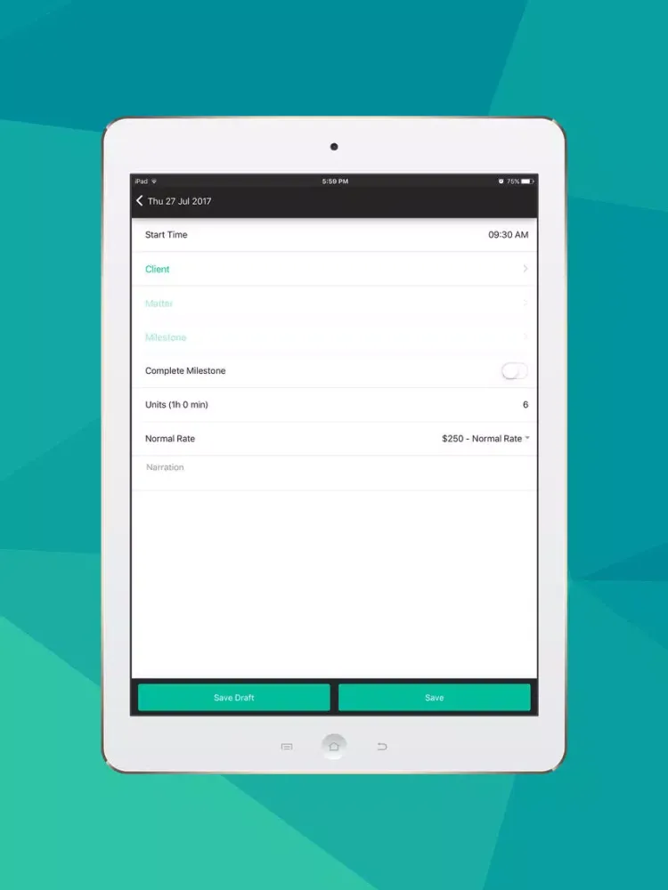 Capturas de pantalla de Reckon APS Timesheets iPad 