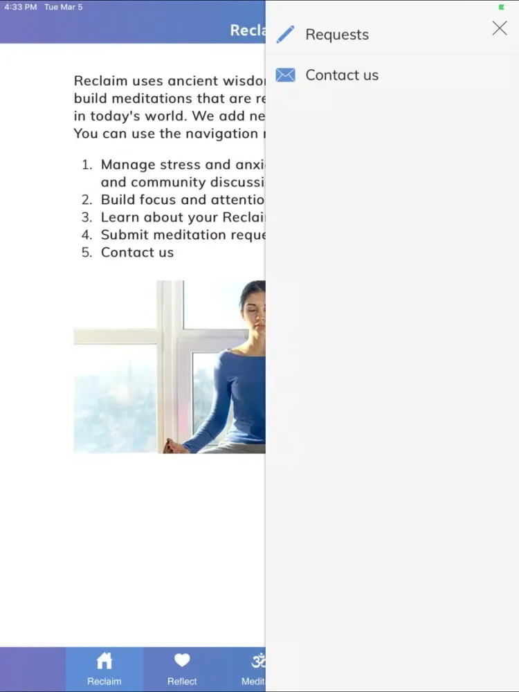 Capturas de tela do The Reclaim app iPad 