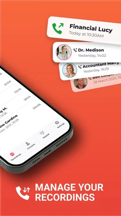 ภาพหน้าจอของ Phone Call Recorder ACR