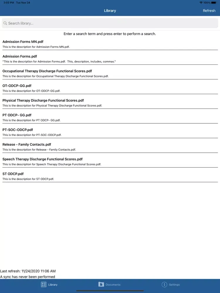Recover Health Document Vault iPad  Screenshots