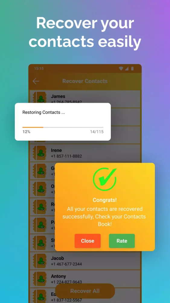 Recover Deleted Contacts Screenshots