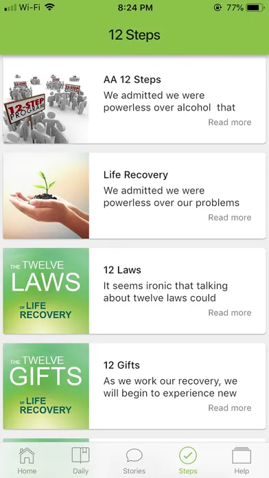 Tangkapan skrin Life Recovery