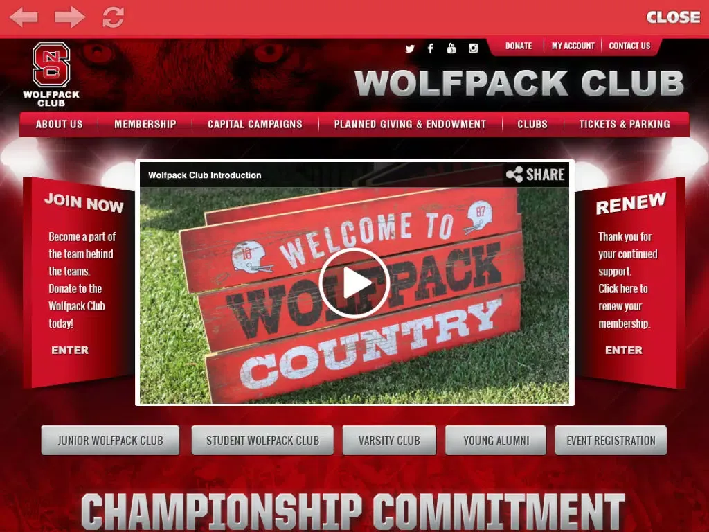 Wolfpack Club iPad  Screenshots