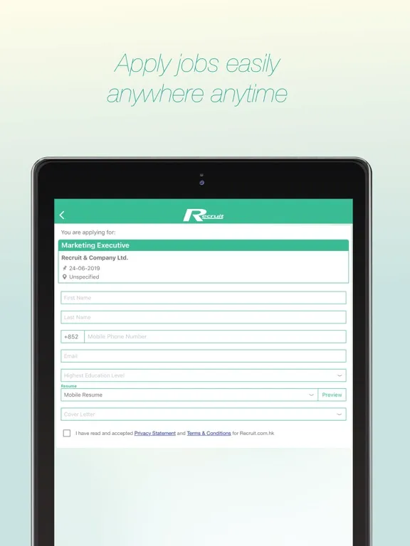 Recruit.com.hk iPad  স্ক্রিনশট