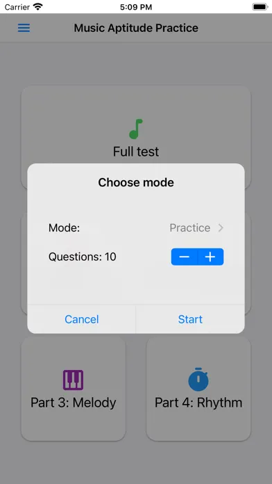 ภาพหน้าจอของ Music Aptitude Practice