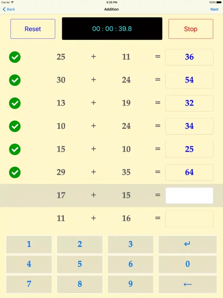Скриншоты Basic Addition Quiz iPad 