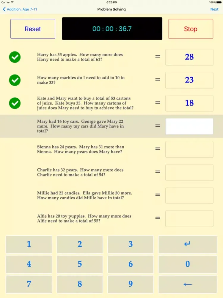 Скриншоты Basic Addition Quiz iPad 