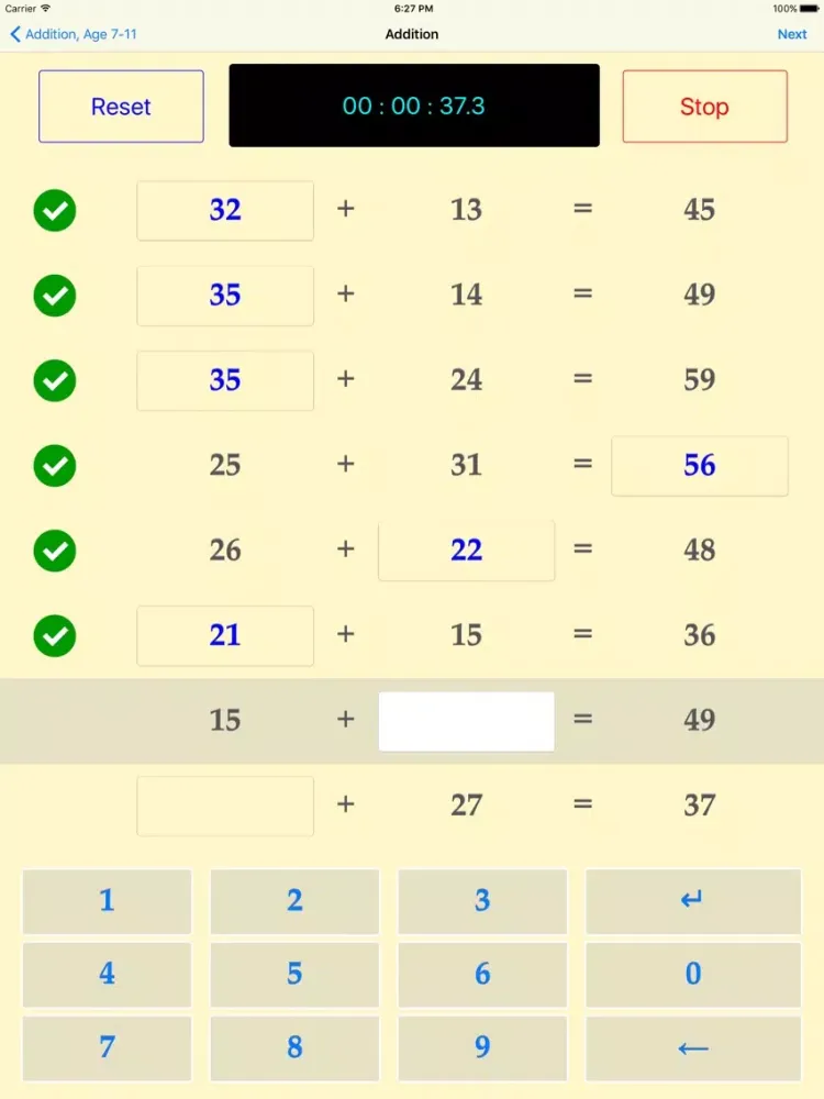 Скриншоты Basic Addition Quiz iPad 
