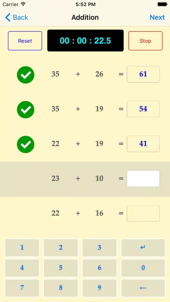 Скриншоты Basic Addition Quiz