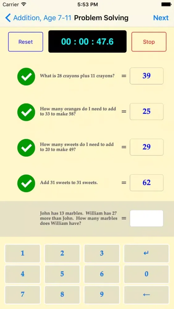 Скриншоты Basic Addition Quiz