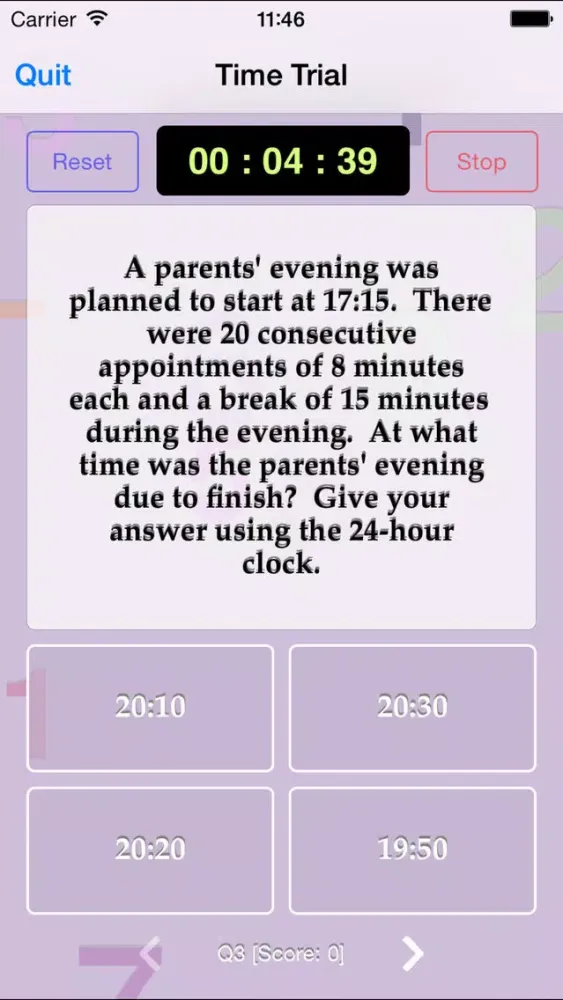 Captures d'écran de QTS Wizard - Mental Test