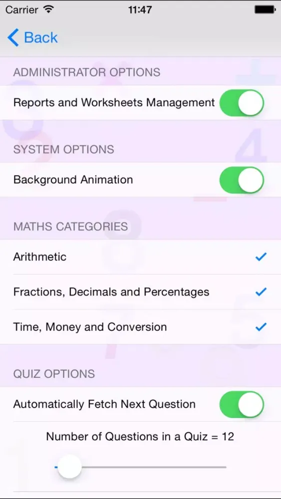 Captures d'écran de QTS Wizard - Mental Test