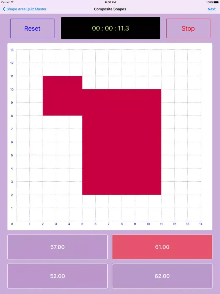 Shape Area Quiz Master iPad  スクリーンショット