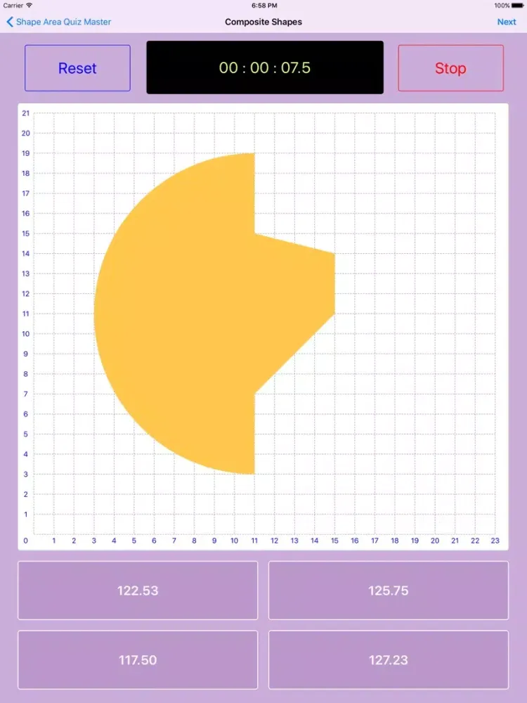 Shape Area Quiz Master iPad  スクリーンショット