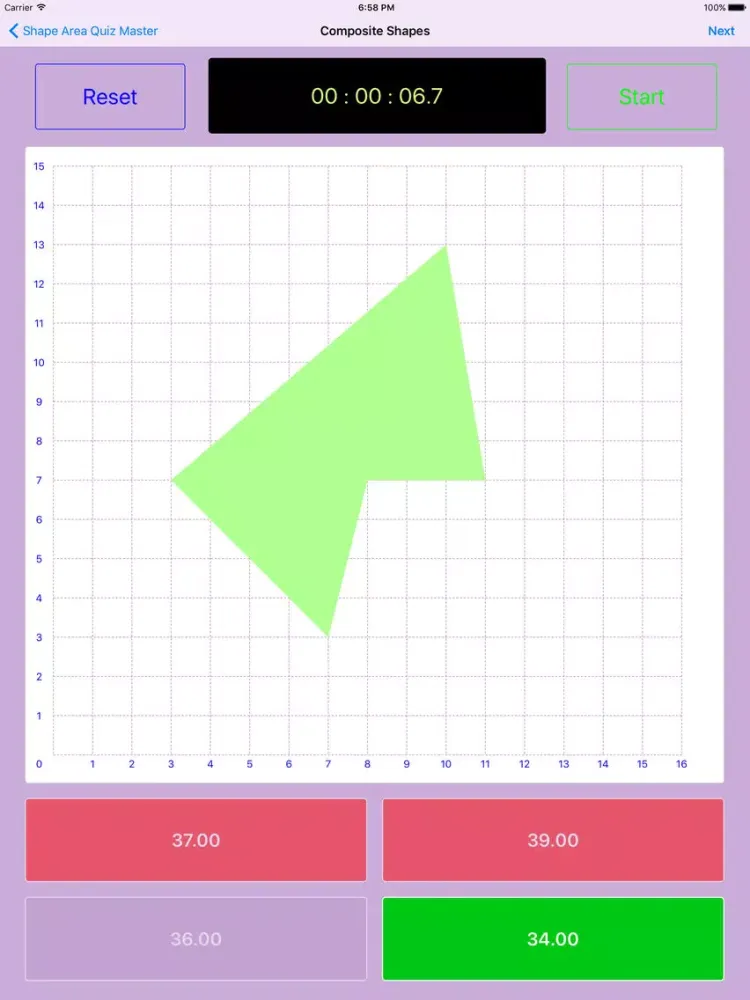 Shape Area Quiz Master iPad  スクリーンショット