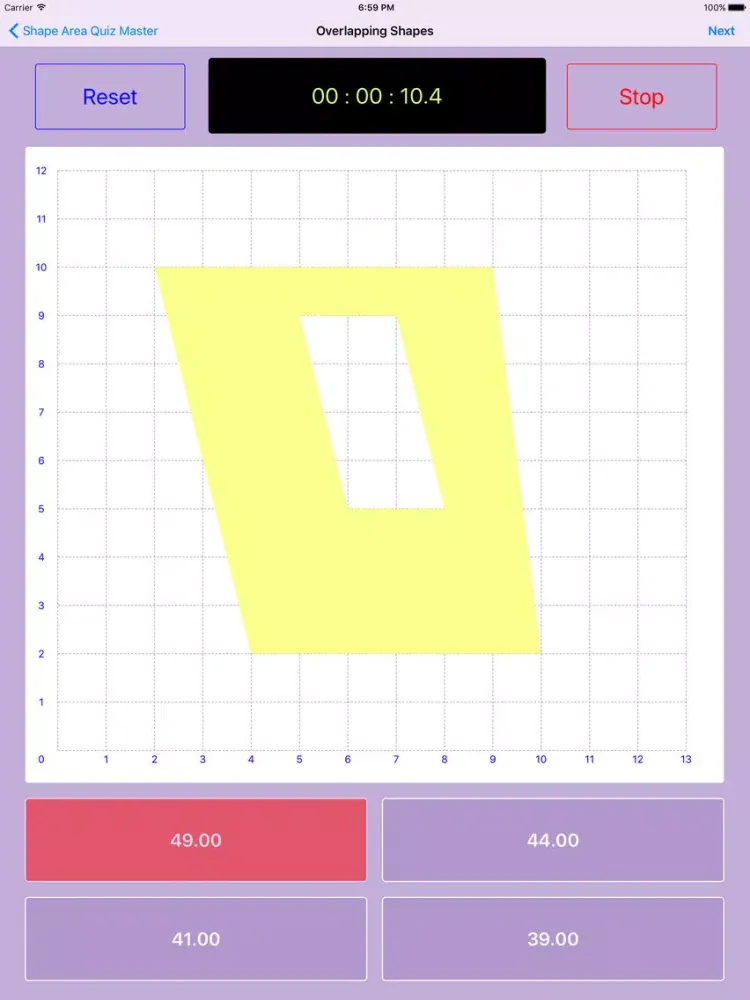 Shape Area Quiz Master iPad  スクリーンショット