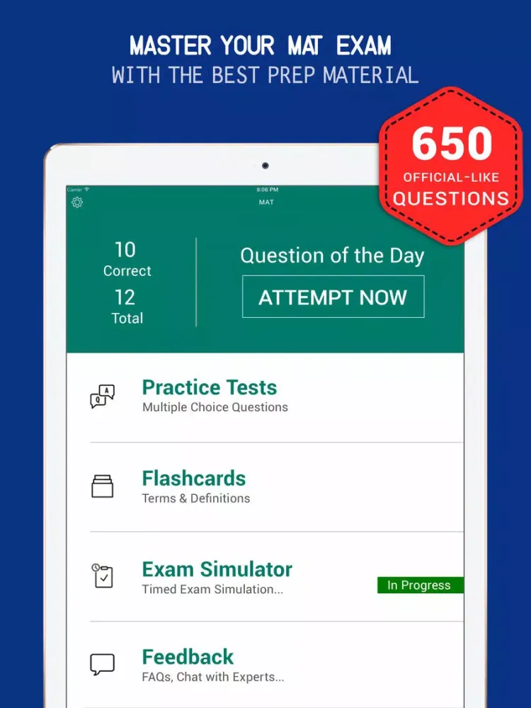 MAT Tutor 2017 - Mat Miller's Analogies Test Prep iPad  スクリーンショット