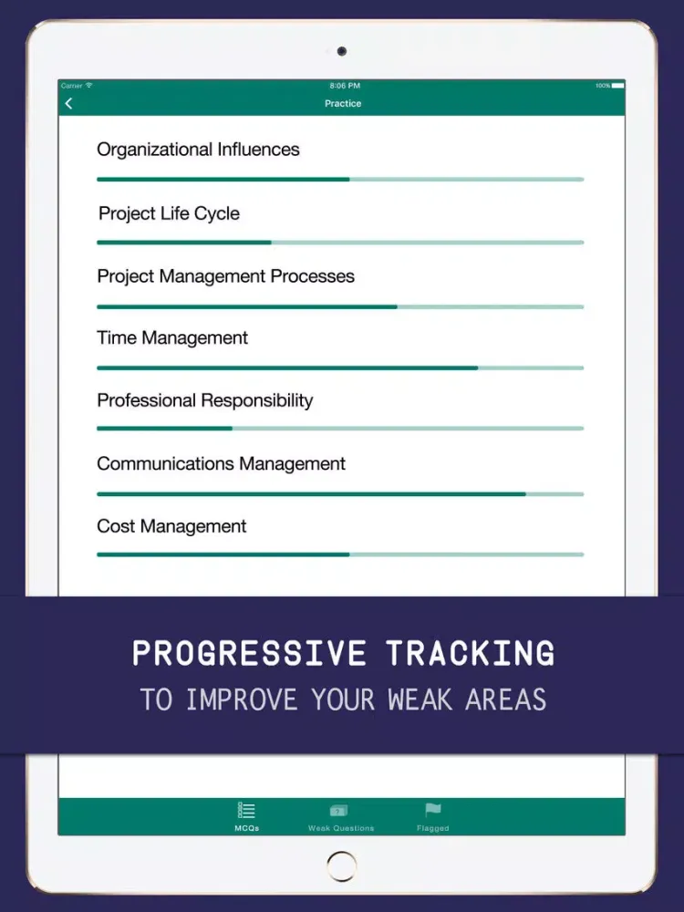 Tangkapan skrin PMP® Practice Exam prep 2017 - Q&A Flashcard iPad 