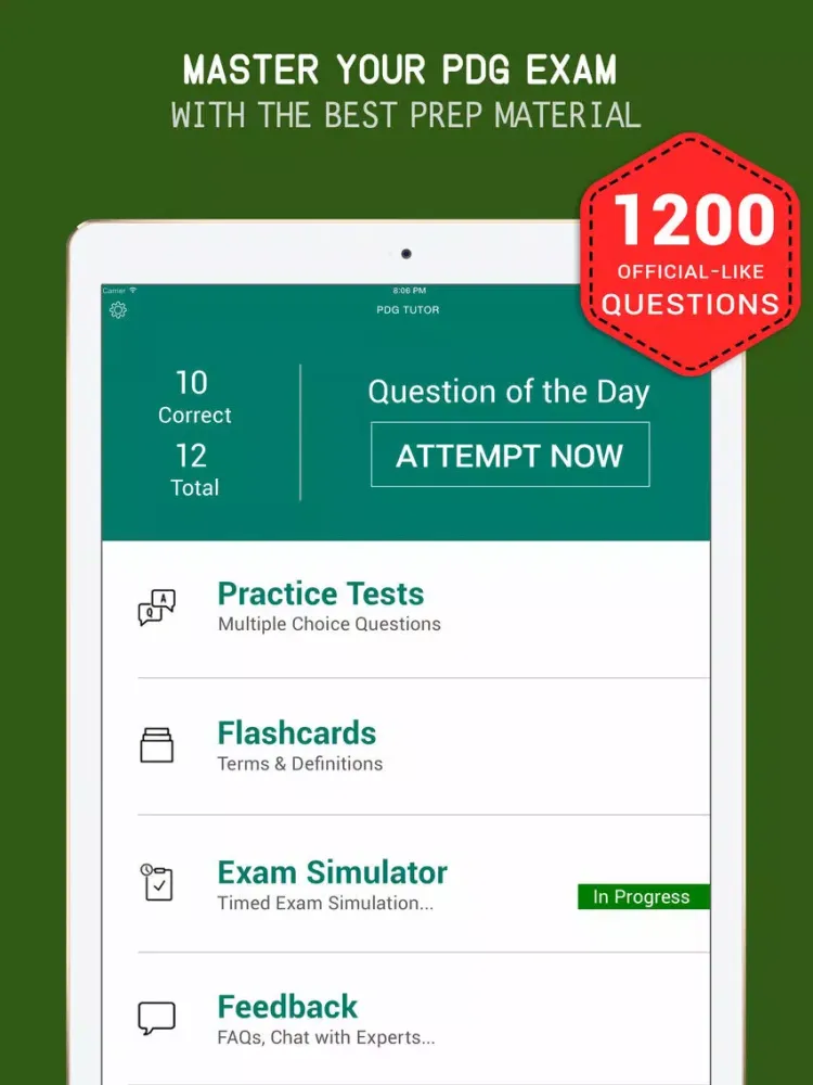 PDG Practice Exam Prep 2015-2017 – Q&A Flashcards iPad 應用截圖