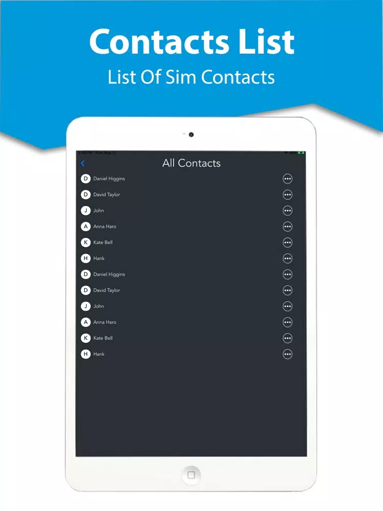 Contact Backup - Easy Backup iPad  Screenshots