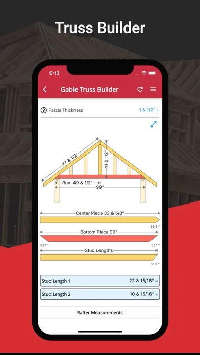 Capturas de pantalla de RedX Roof - Rafter Calculator