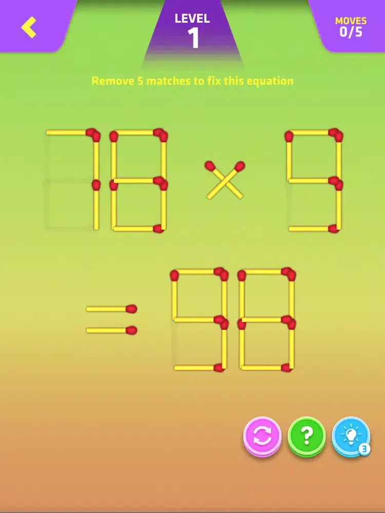 Math puzzle with matchsticks! iPad 应用截图