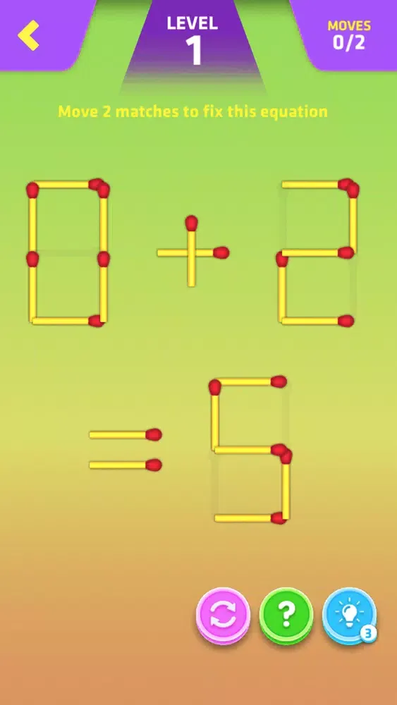 Math puzzle with matchsticks!应用截图