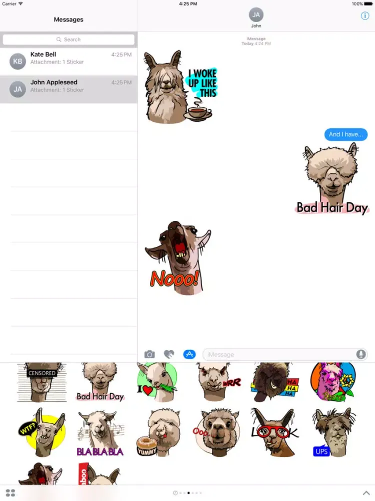 Capturas de tela do Alpaca Family iPad 