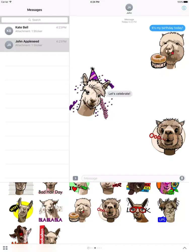 Capturas de tela do Alpaca Family iPad 