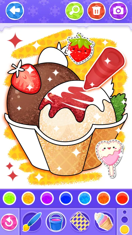 Glitter Ice Cream Coloring स्क्रीनशॉट
