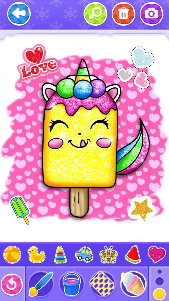 Glitter Ice Cream Coloring स्क्रीनशॉट