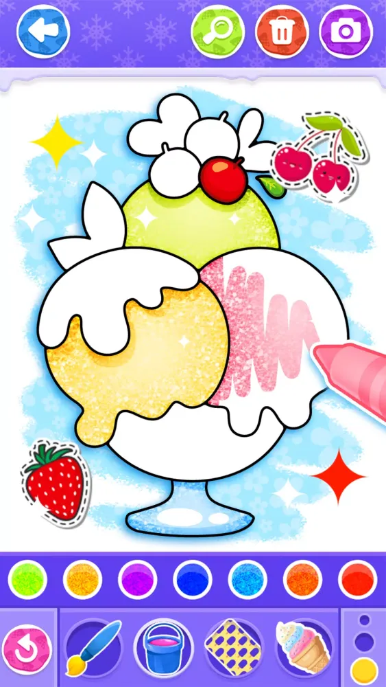 Glitter Ice Cream Coloring स्क्रीनशॉट