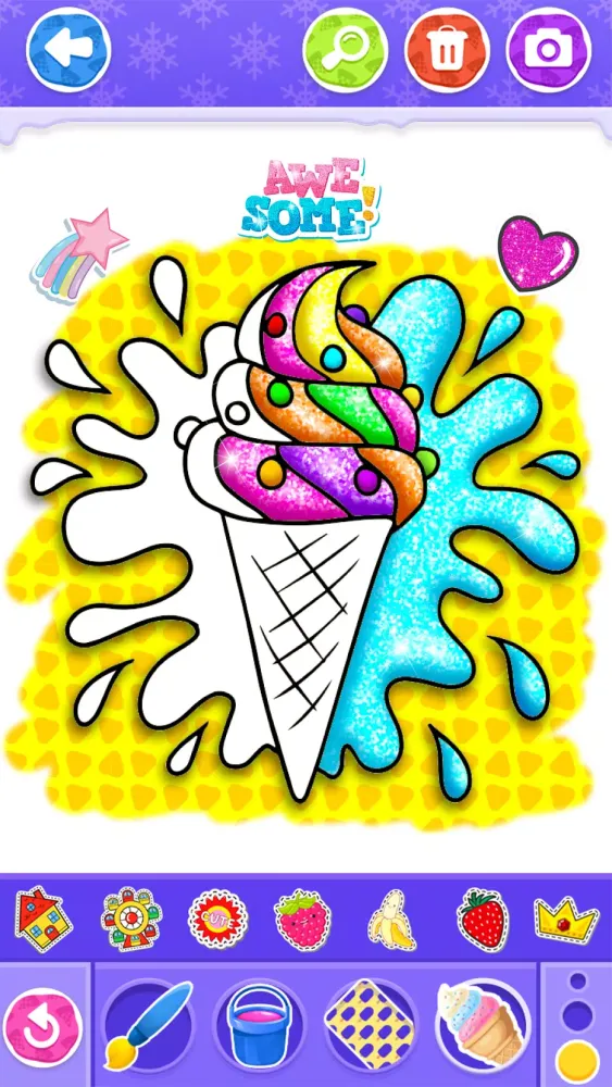 Glitter Ice Cream Coloring स्क्रीनशॉट