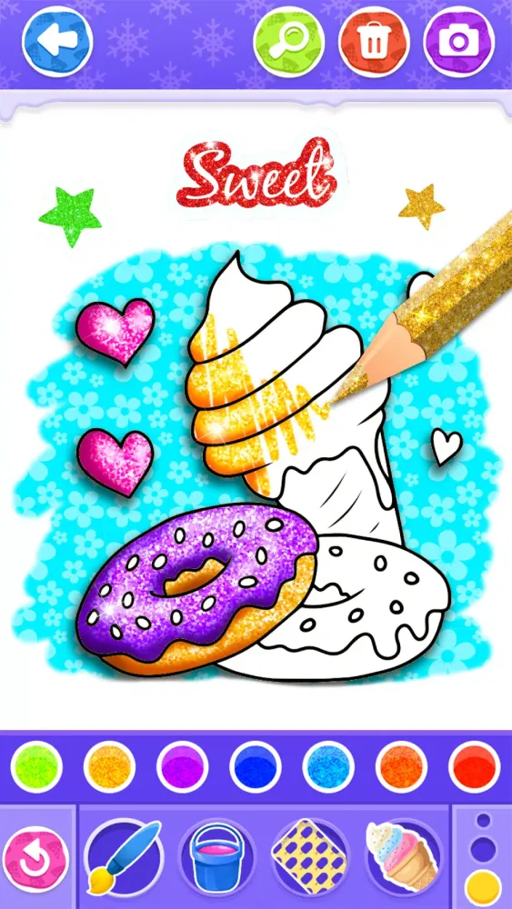 Glitter Ice Cream Coloring स्क्रीनशॉट