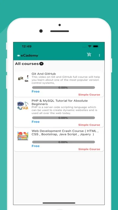 My eCademy Screenshots