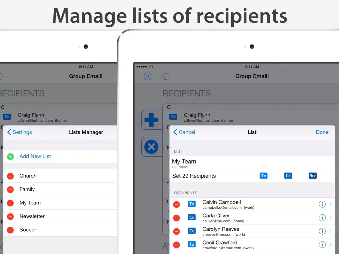 Group Email! iPad  Ekran Görüntüleri