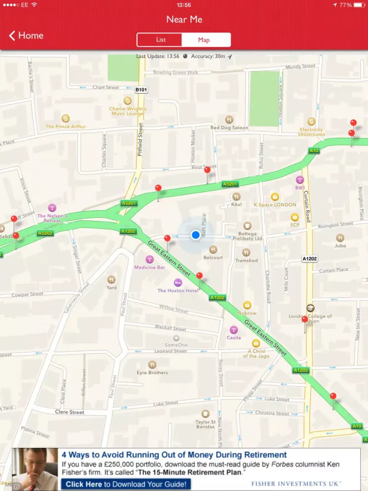 Ảnh chụp màn hình của Bus Guru London Live Bus Countdown iPad 