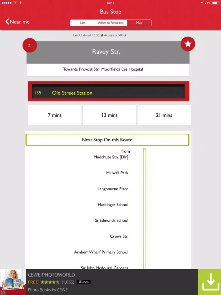 Ảnh chụp màn hình của Bus Guru London Live Bus Countdown iPad 