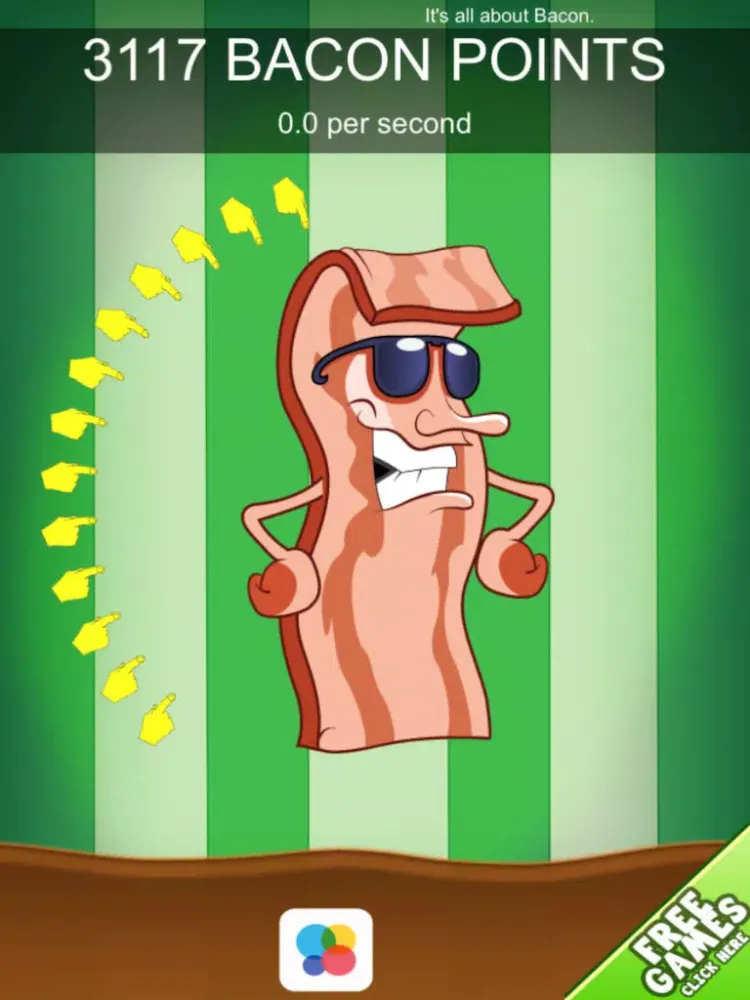 Ảnh chụp màn hình của Bacon Food Clickers: 100 Click Challenge FREE - Catch that Hot Pig Smell! iPad 
