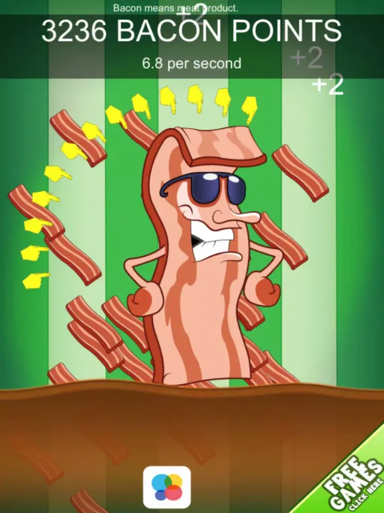 Ảnh chụp màn hình của Bacon Food Clickers: 100 Click Challenge FREE - Catch that Hot Pig Smell! iPad 