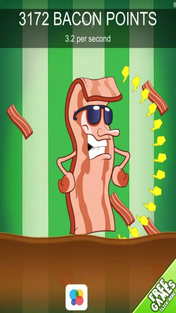 Ảnh chụp màn hình của Bacon Food Clickers: 100 Click Challenge FREE - Catch that Hot Pig Smell!