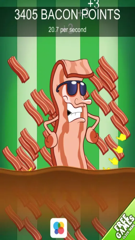 Ảnh chụp màn hình của Bacon Food Clickers: 100 Click Challenge FREE - Catch that Hot Pig Smell!