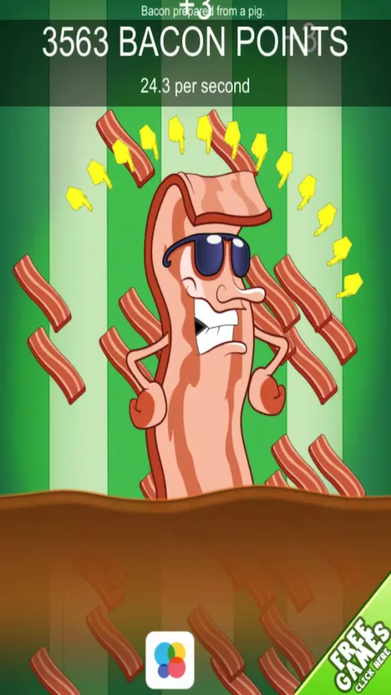 Ảnh chụp màn hình của Bacon Food Clickers: 100 Click Challenge FREE - Catch that Hot Pig Smell!