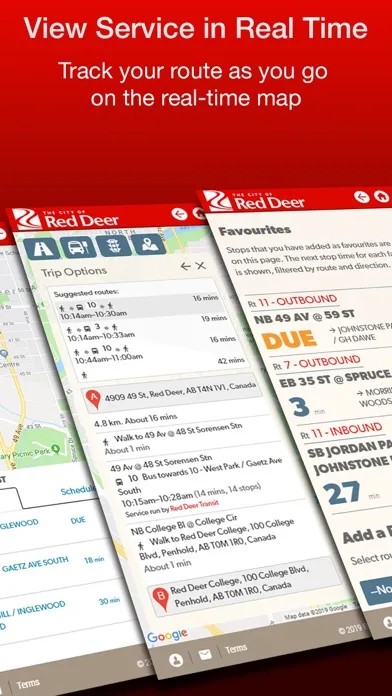 Capturas de pantalla de MyBus Red Deer