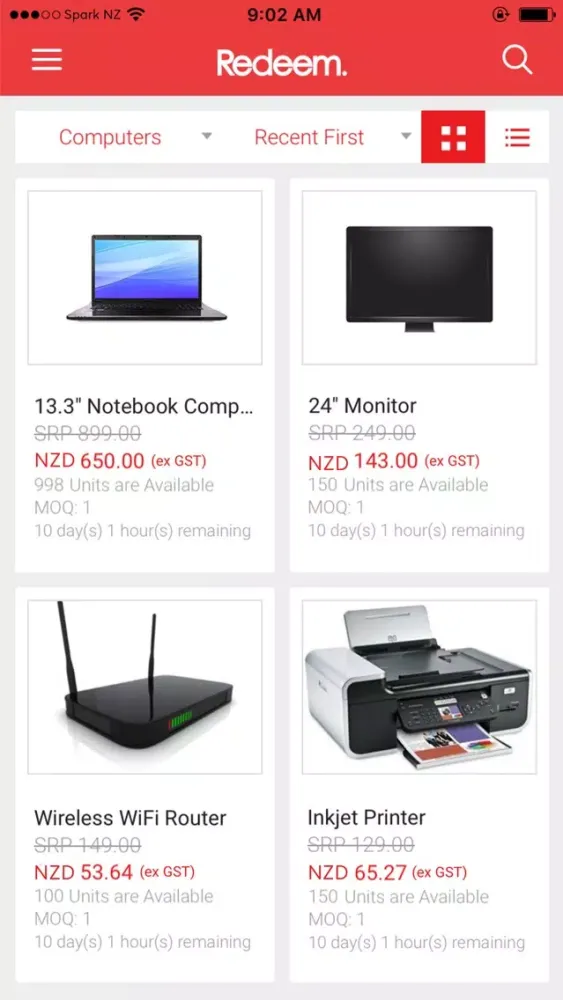 Ảnh chụp màn hình của Redeem NZ