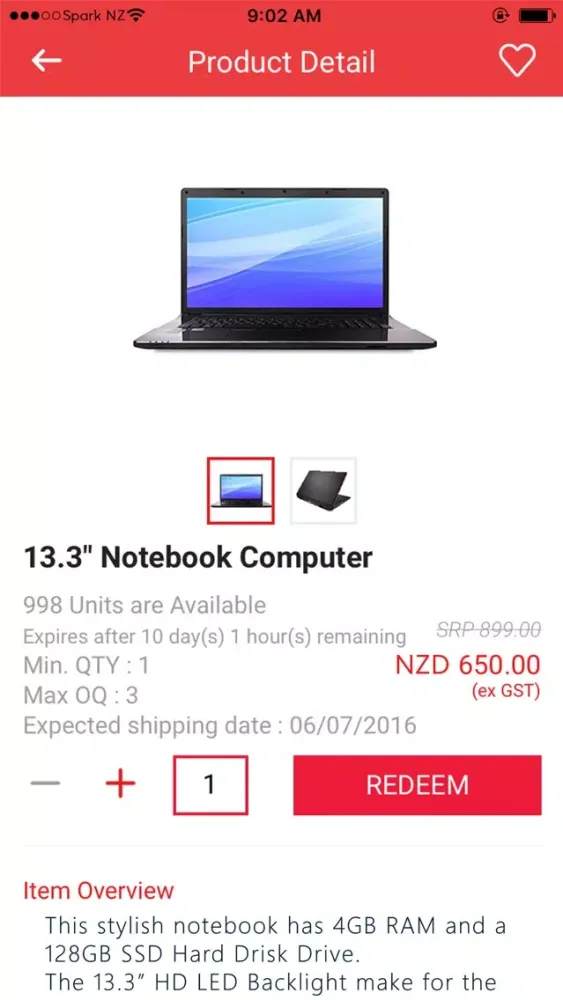 Ảnh chụp màn hình của Redeem NZ