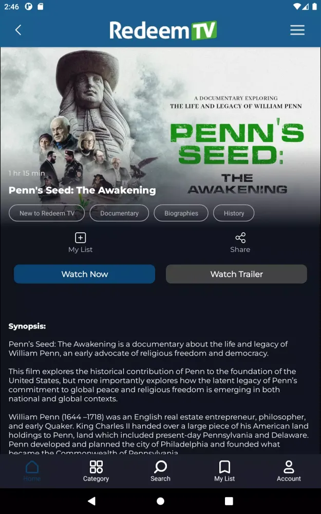 Tangkapan layar Redeem TV