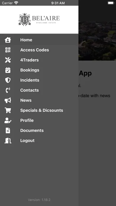 Bel'aire Resident's App Screenshots